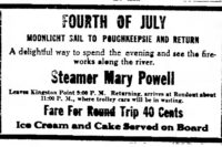 Mary Powell 4th of July ad from june 30, 1916, Daily Freeman, Kingston, NY